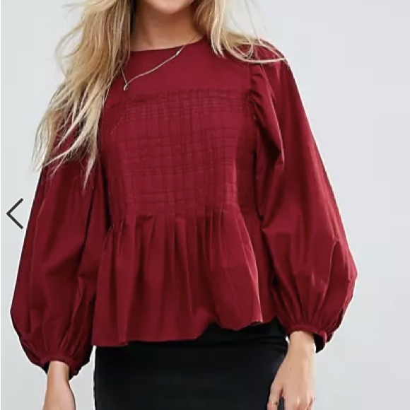 ASOS Pleated Detail Top with Contrast Stitching - Picture 2 of 10